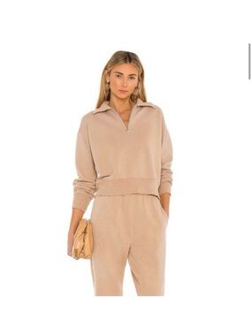 Re/Done x Hanes faded khaki sweats (half zip and pants) size small